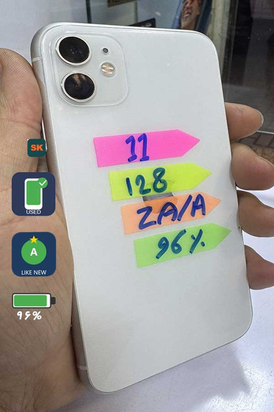 آیفون 11 استوک سفید 128 گیگ ZAA با باتری 96 درصد